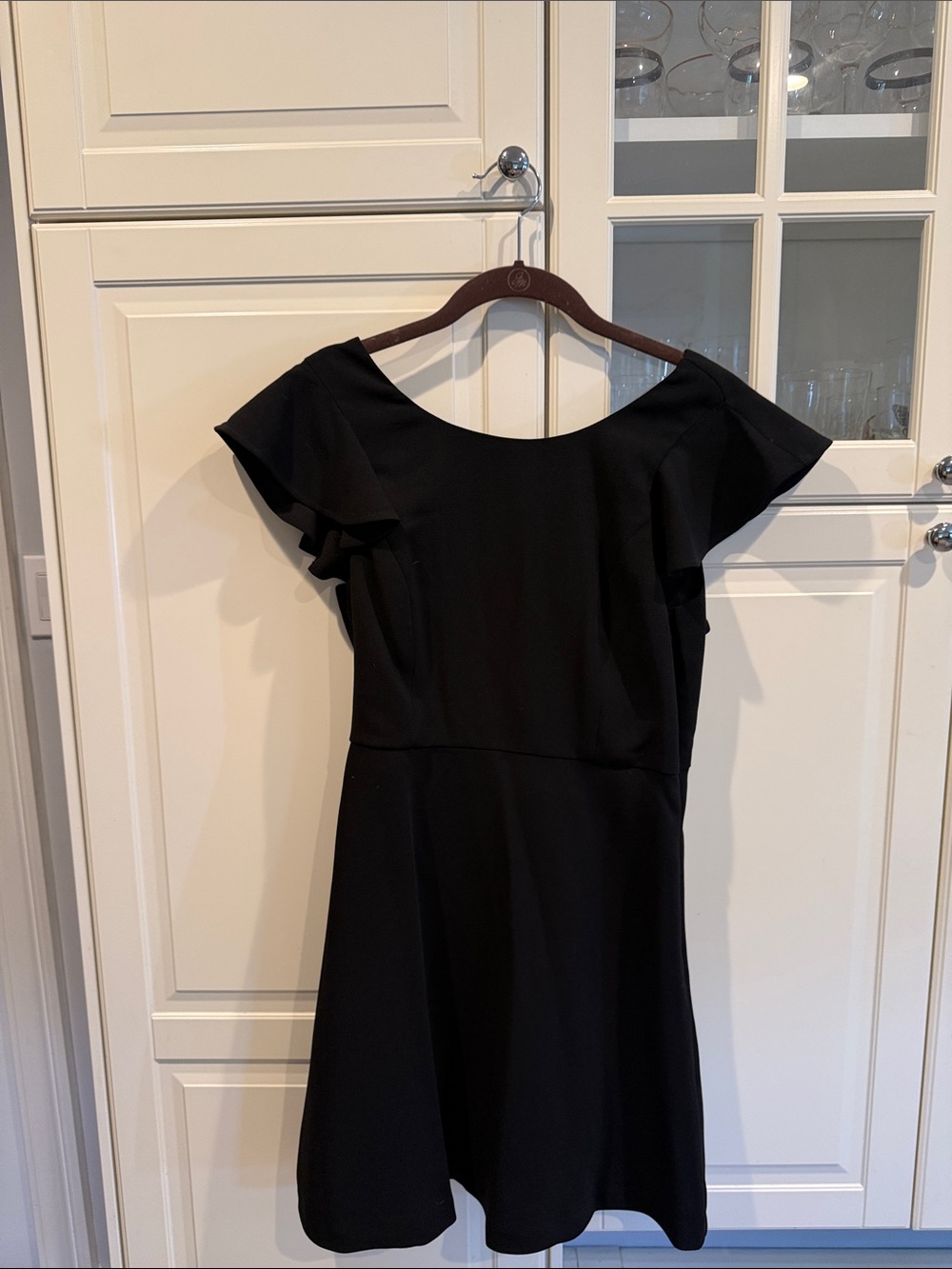 BCBGeneration Black Ruffled Sleeve Mini Dress